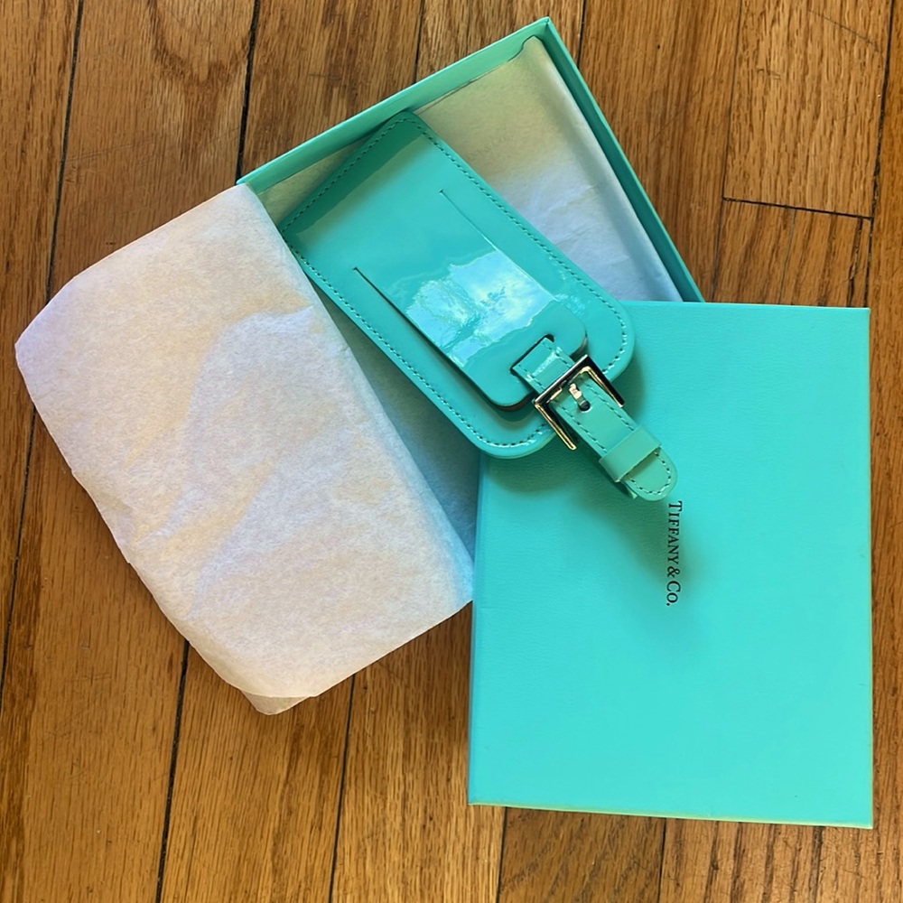 Tiffany & Co. Patent leather luggage tag. New/never used